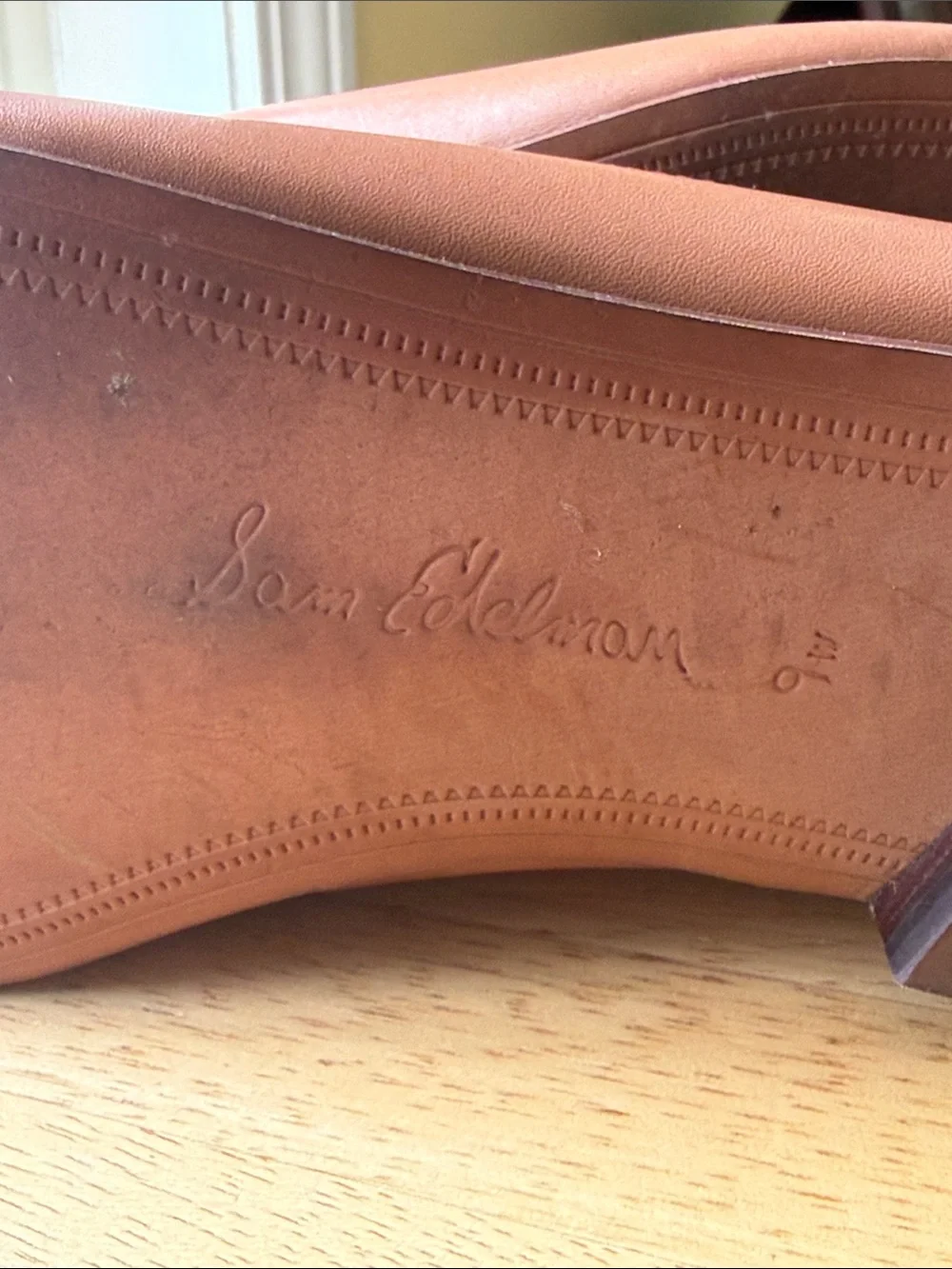 Sam Edelman Leather Horsebit Loafers Cognac Tan Women’s 9 Wide